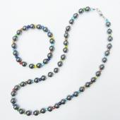 Multi Color Glass Crystal Beads Hematite Necklace Set